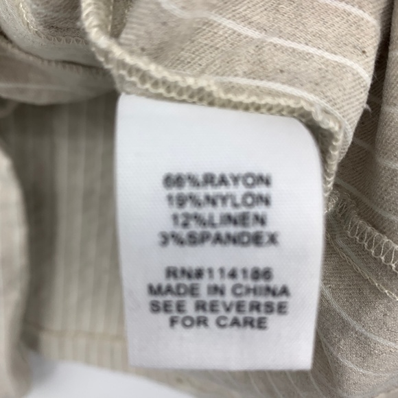 89th & Madison womens XL jacket‎ stripes one button ruched sleeves linen blend - Picture 6 of 7